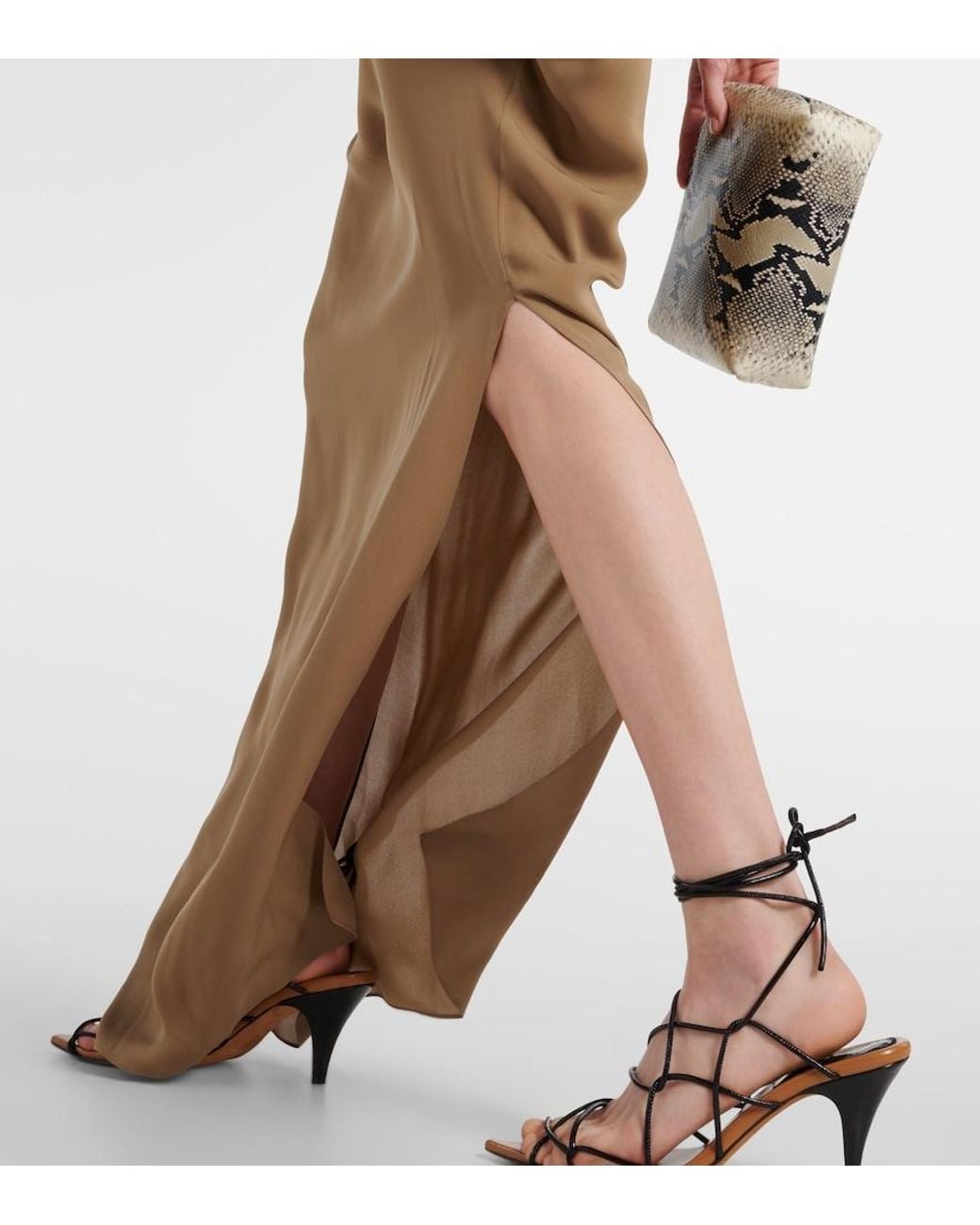 Khaite Brown Dandora Draped Silk Gown