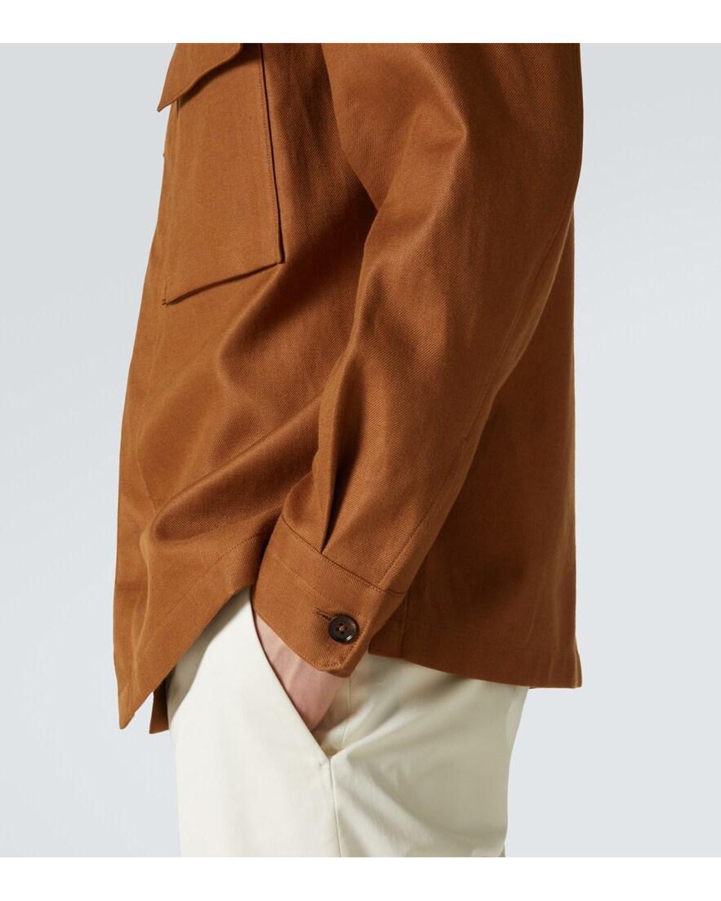 Zegna Brown Linen Shirt for men