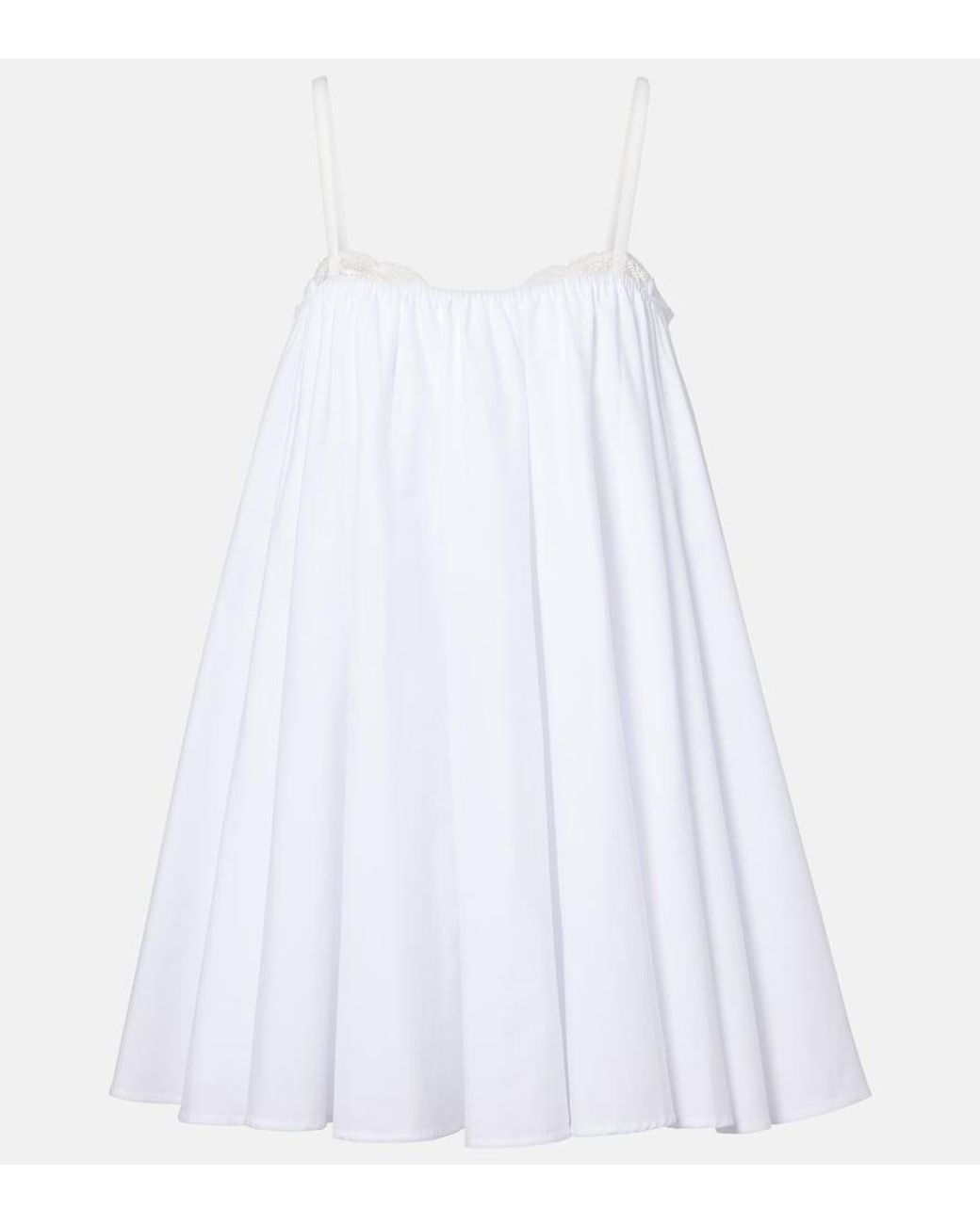 Staud White Cecily Cotton Poplin Minidress