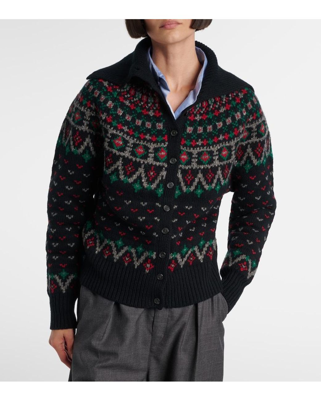 Polo Ralph Lauren Black Wool And Cotton-Blend Cardigan