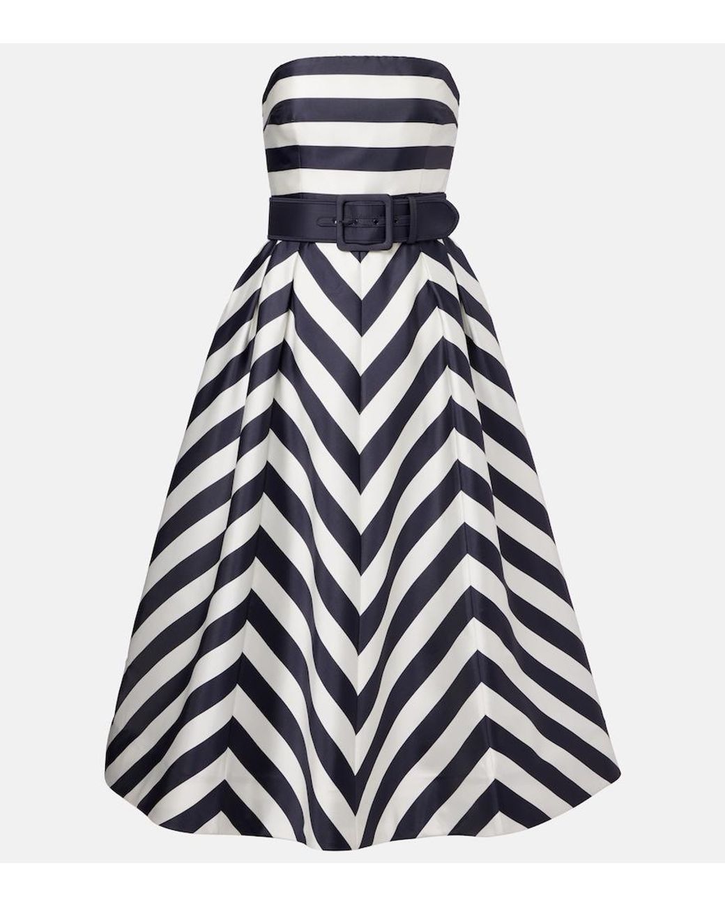 Rebecca Vallance Blue Ariadne Striped Midi Dress