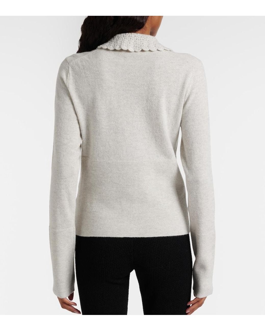 Chloé White Logo Wool Cardigan
