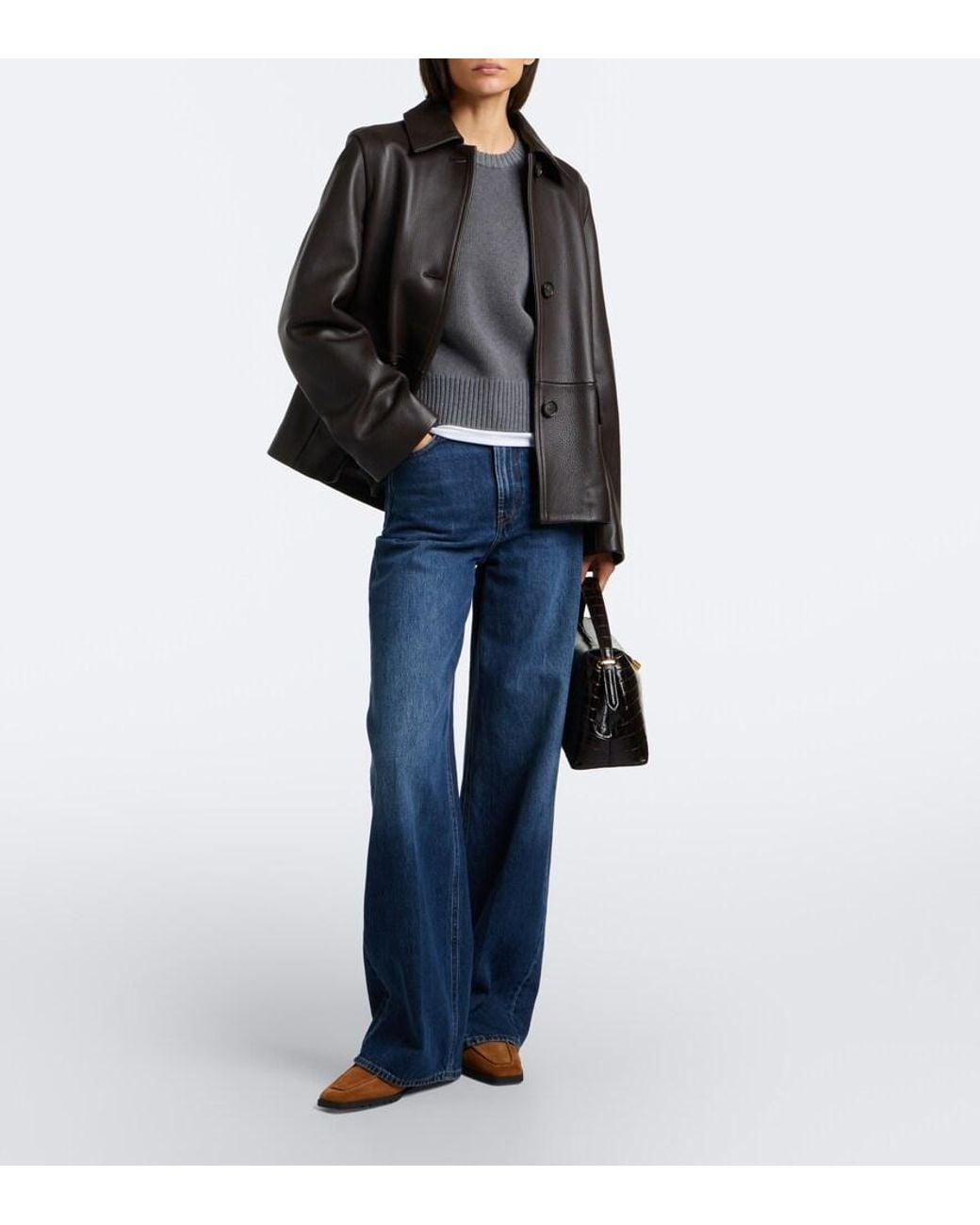 Totême Brown Shearling-Lined Suede Ankle Boots