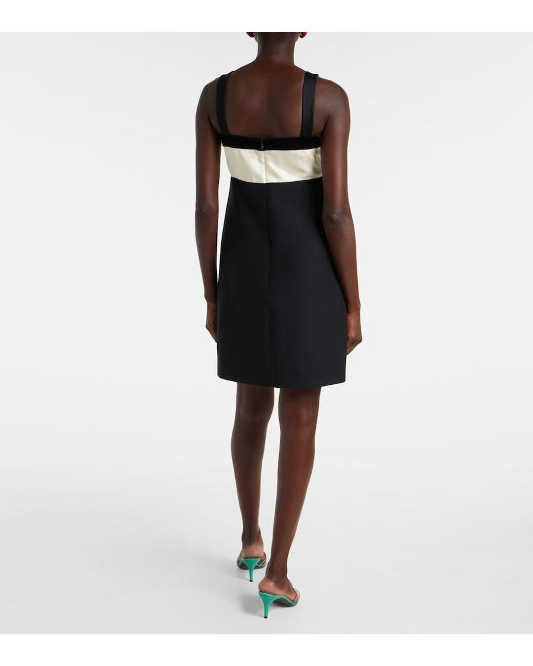 Valentino Garavani Black Crepe Couture Embroidered Minidress