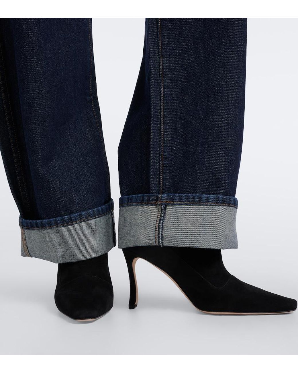 Manolo Blahnik Black Gostatu Suede Ankle Boots