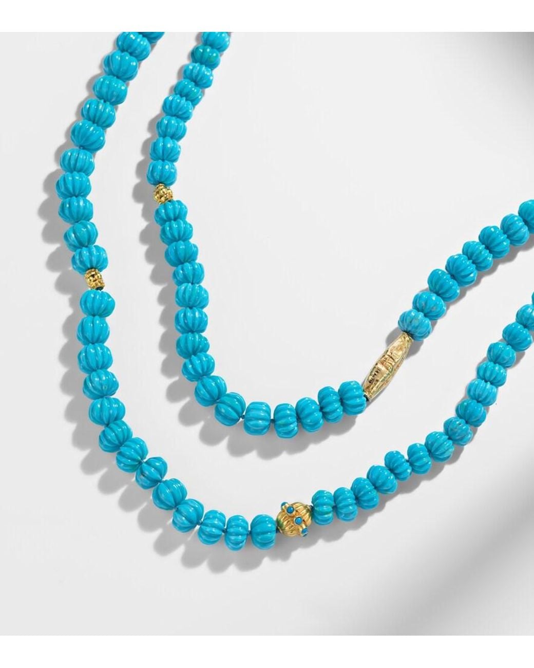 Ileana Makri Blue Horizon 18Kt And 9Kt Beaded Necklace With Turquoises