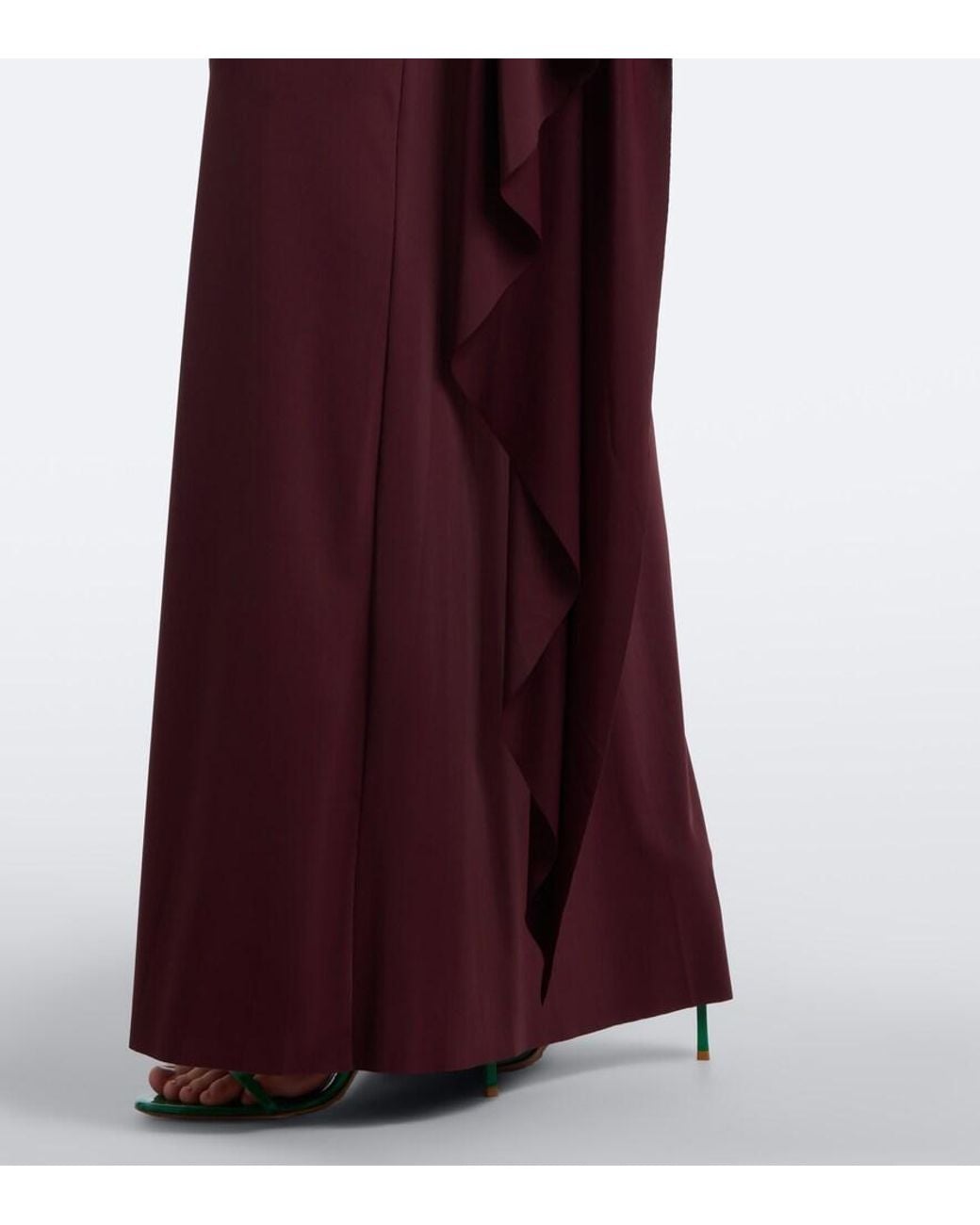 De La Vali Purple Draped Jersey Gown