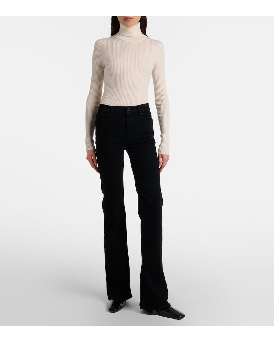 FRAME Black Icon Mid-Rise Flared Jeans