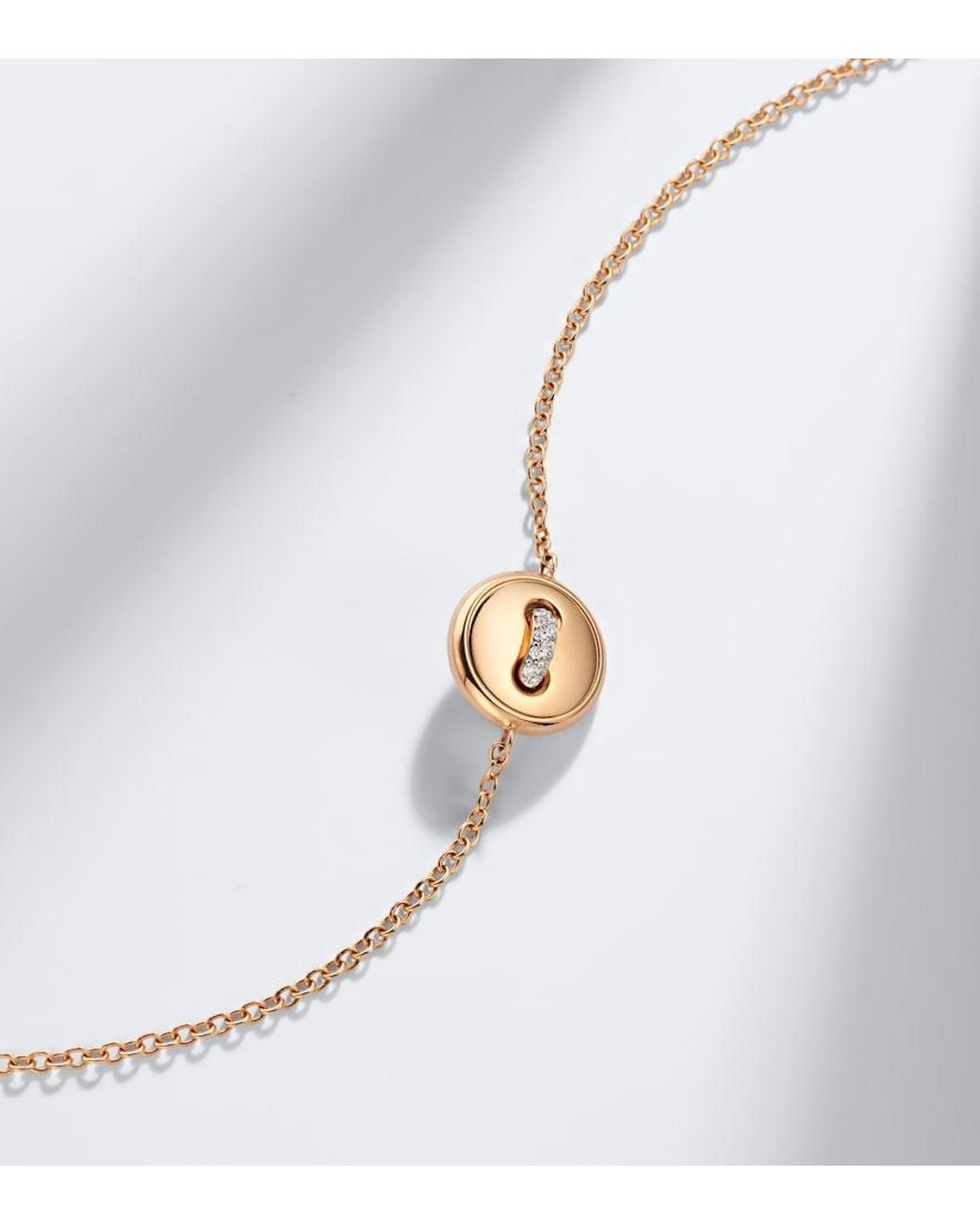 Pomellato Metallic Pom Pom Dot 18Kt Rose Pendant Bracelet With And Diamonds