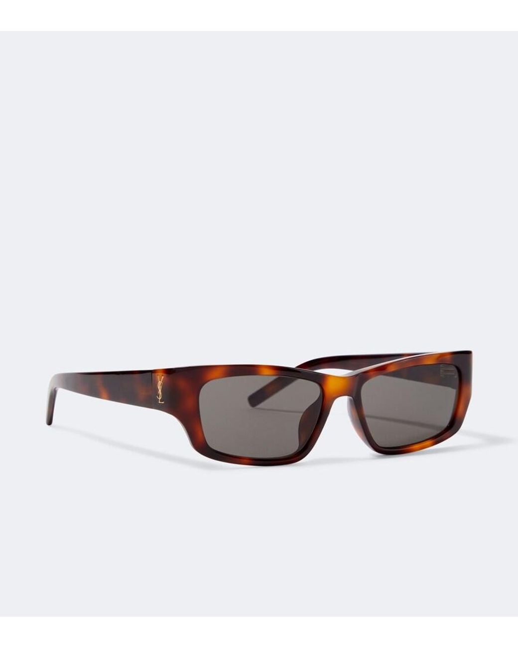 Saint Laurent Brown Sl M182 Jazz Rectangular Sunglasses for men
