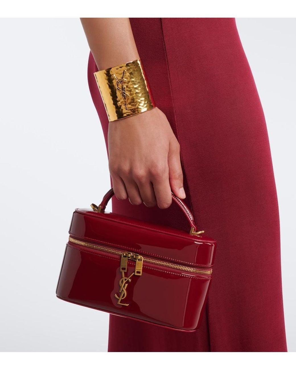 Saint Laurent Purple Gaby Patent Leather Vanity Bag
