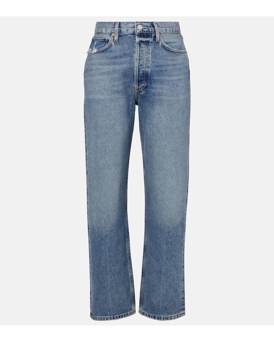 Agolde Blue 90S Mid-Rise Straight Jeans