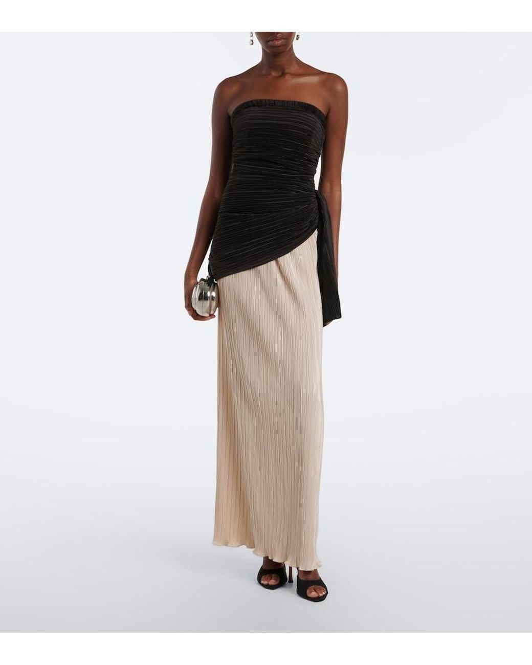 Jonathan Simkhai White Laia Plisse Bustier Gown