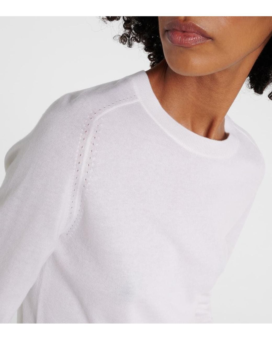 Loro Piana White Piuma Cashmere Sweater