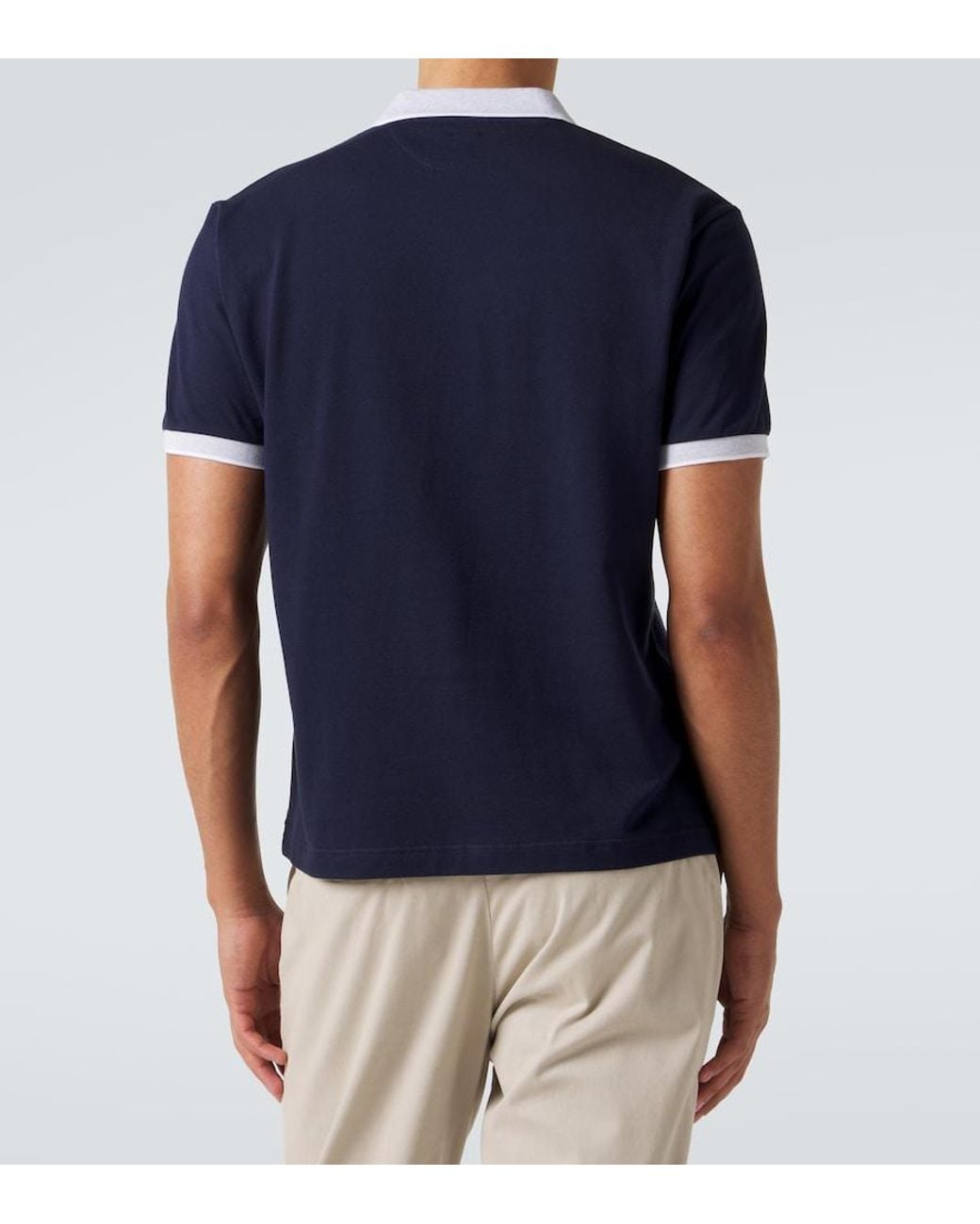 Eleventy Blue Cotton Pique Polo Shirt for men