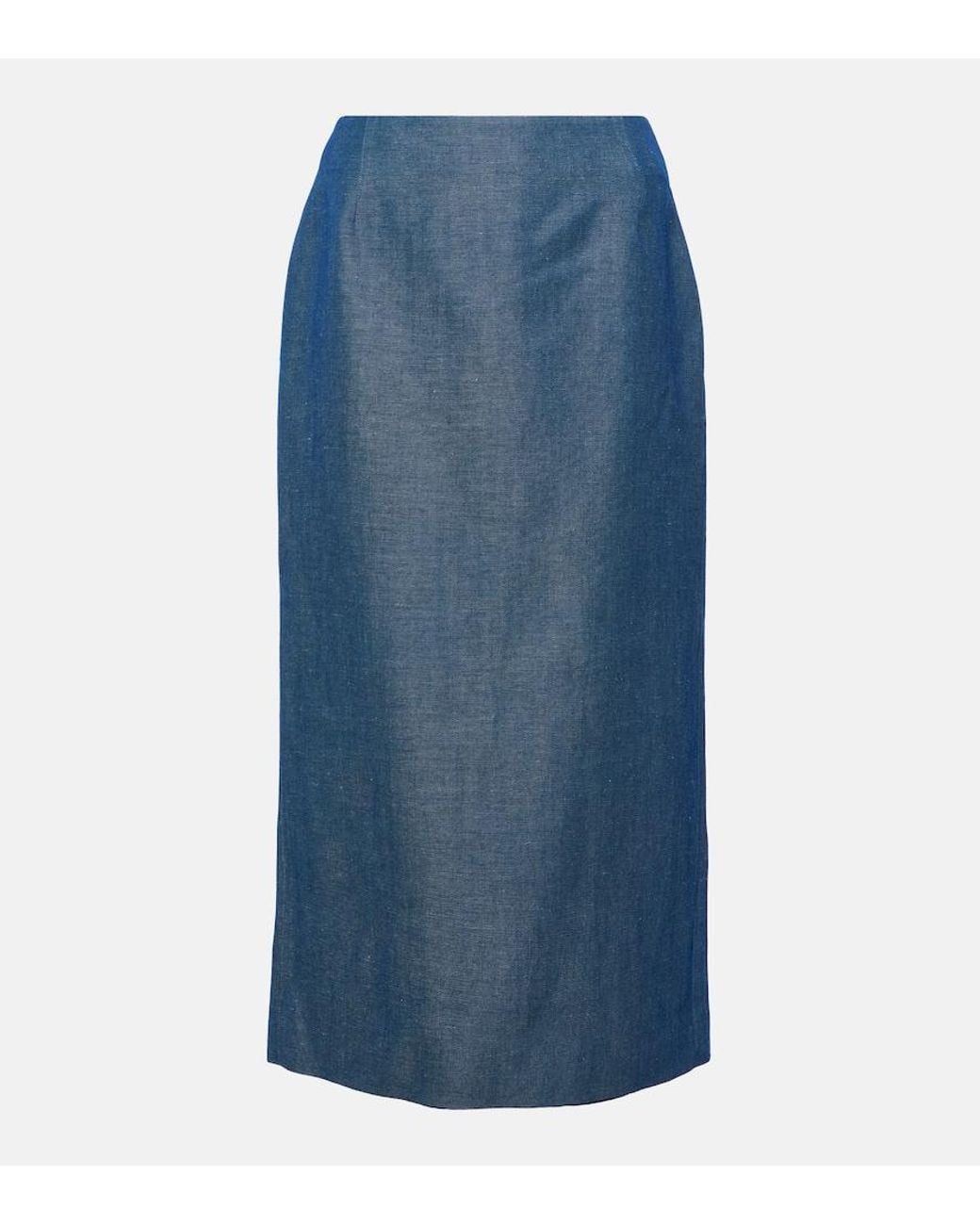 Gabriela Hearst Blue Manuela Wool And Linen Maxi Skirt