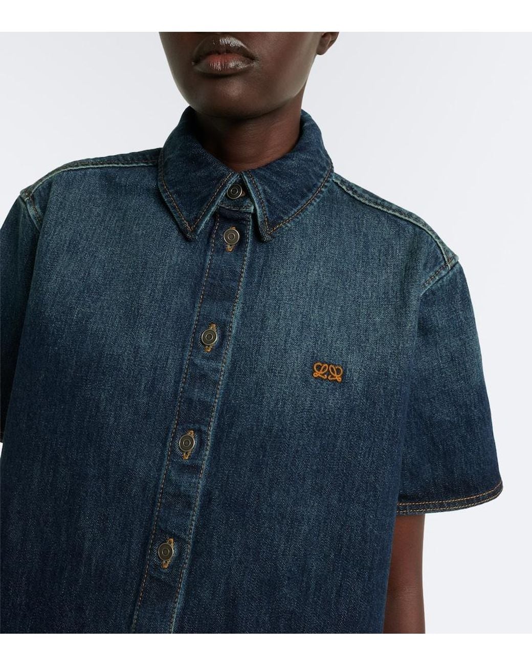 Loewe Blue Double L Denim Shirt