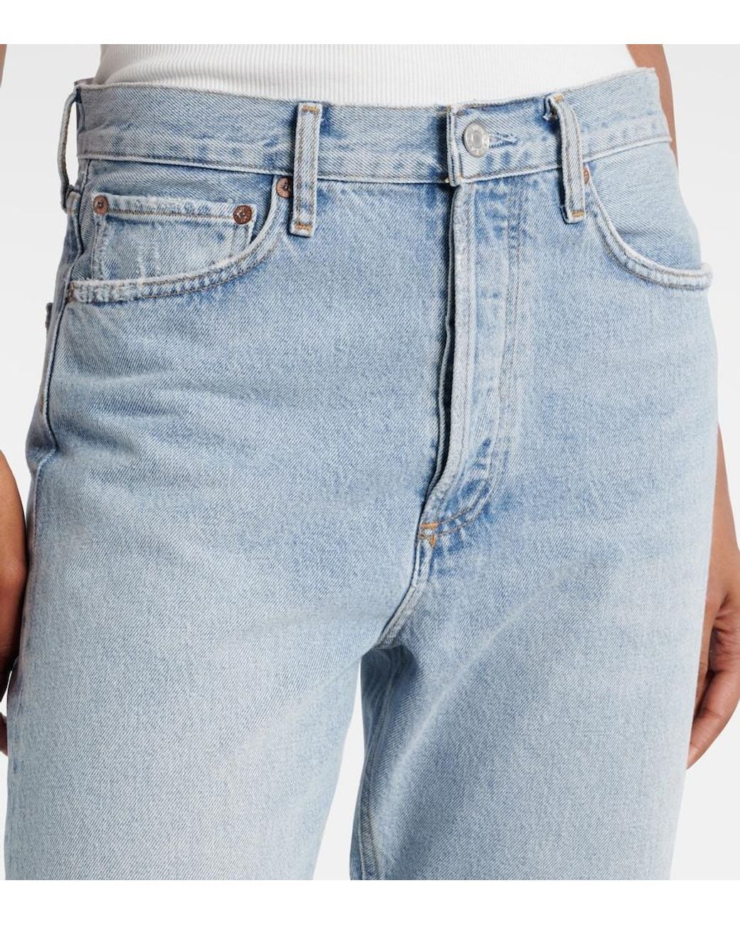 Agolde Blue 90's Mid-Rise Straight Jeans