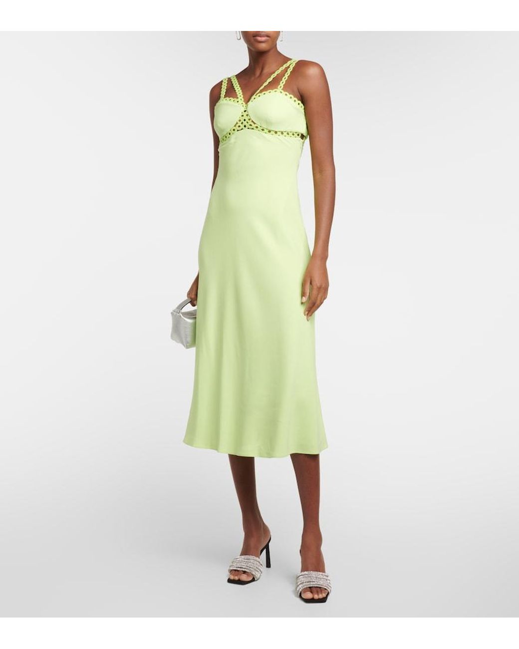 Jonathan Simkhai Green Sevilla Cady Midi Dress