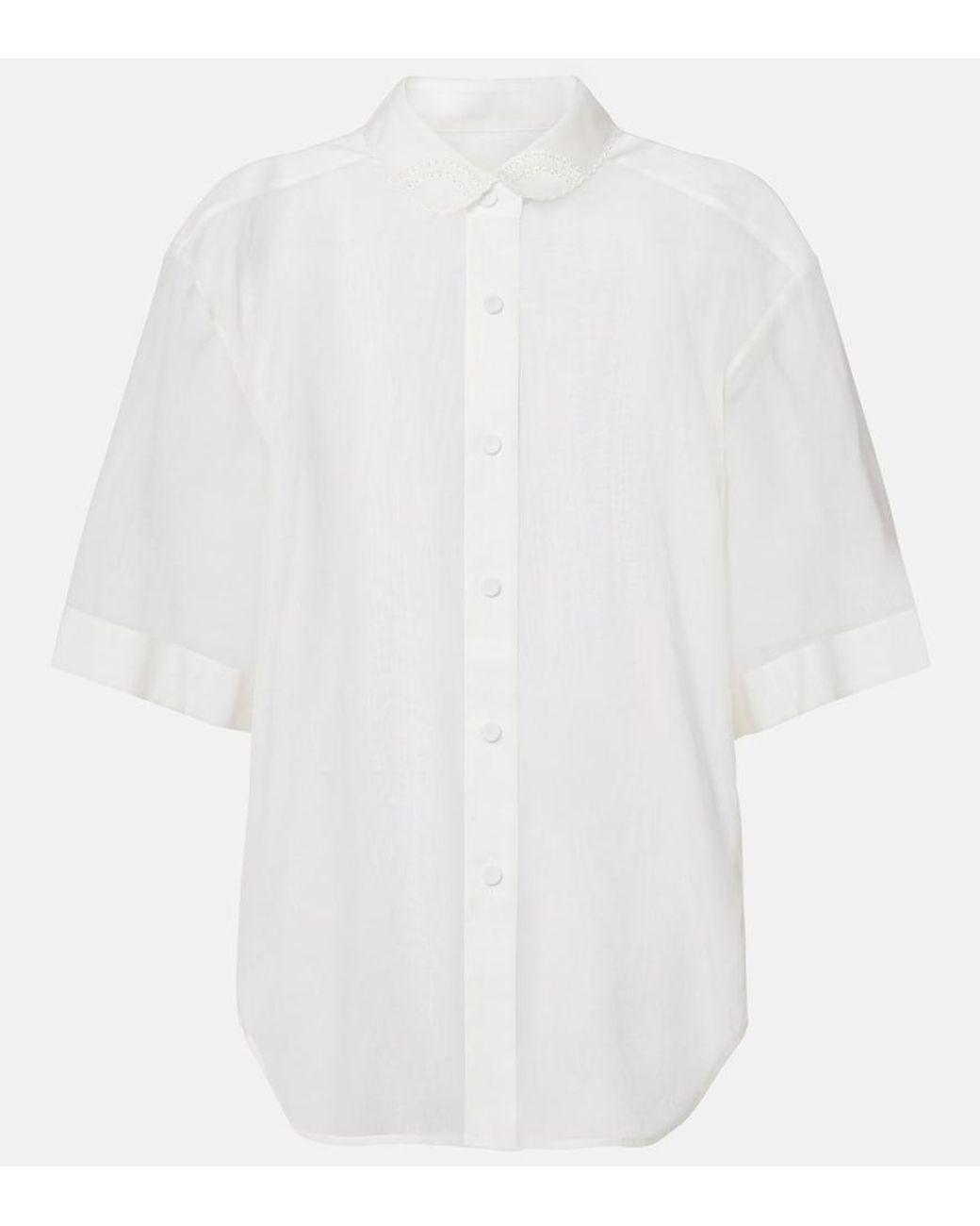 Rohe White Embroidered Cotton Muslin Top
