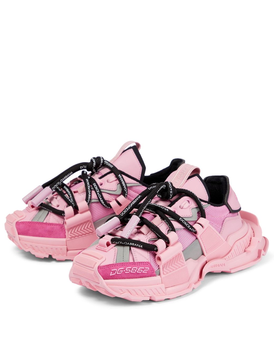 Dolce & Gabbana Space Suede-trimmed Sneakers in Pink | Lyst Canada