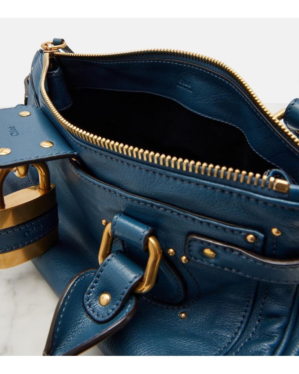 Chloé Blue Paddington Leather Shoulder Bag