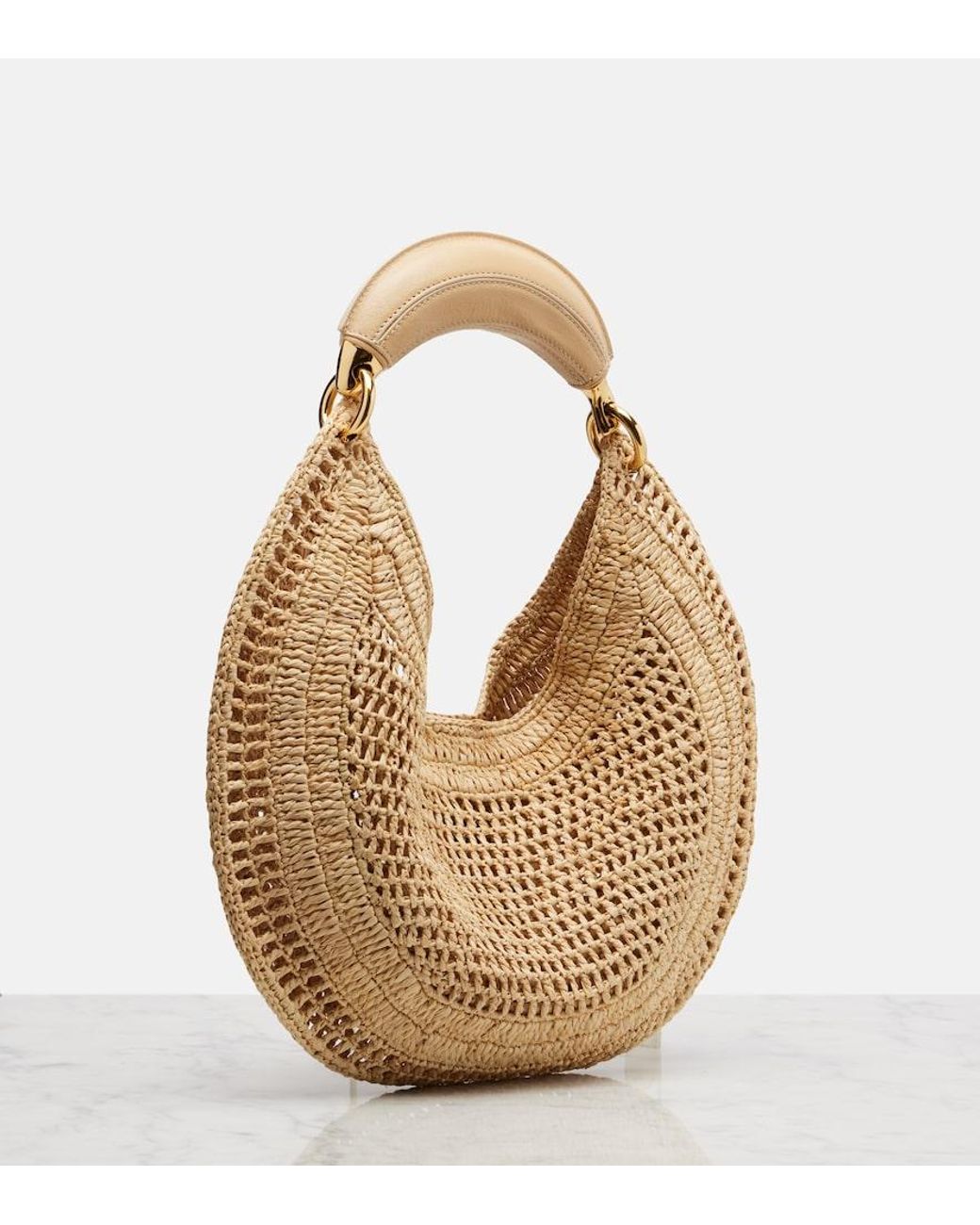 Chloé Natural Summer Banana Raffia Shoulder Bag
