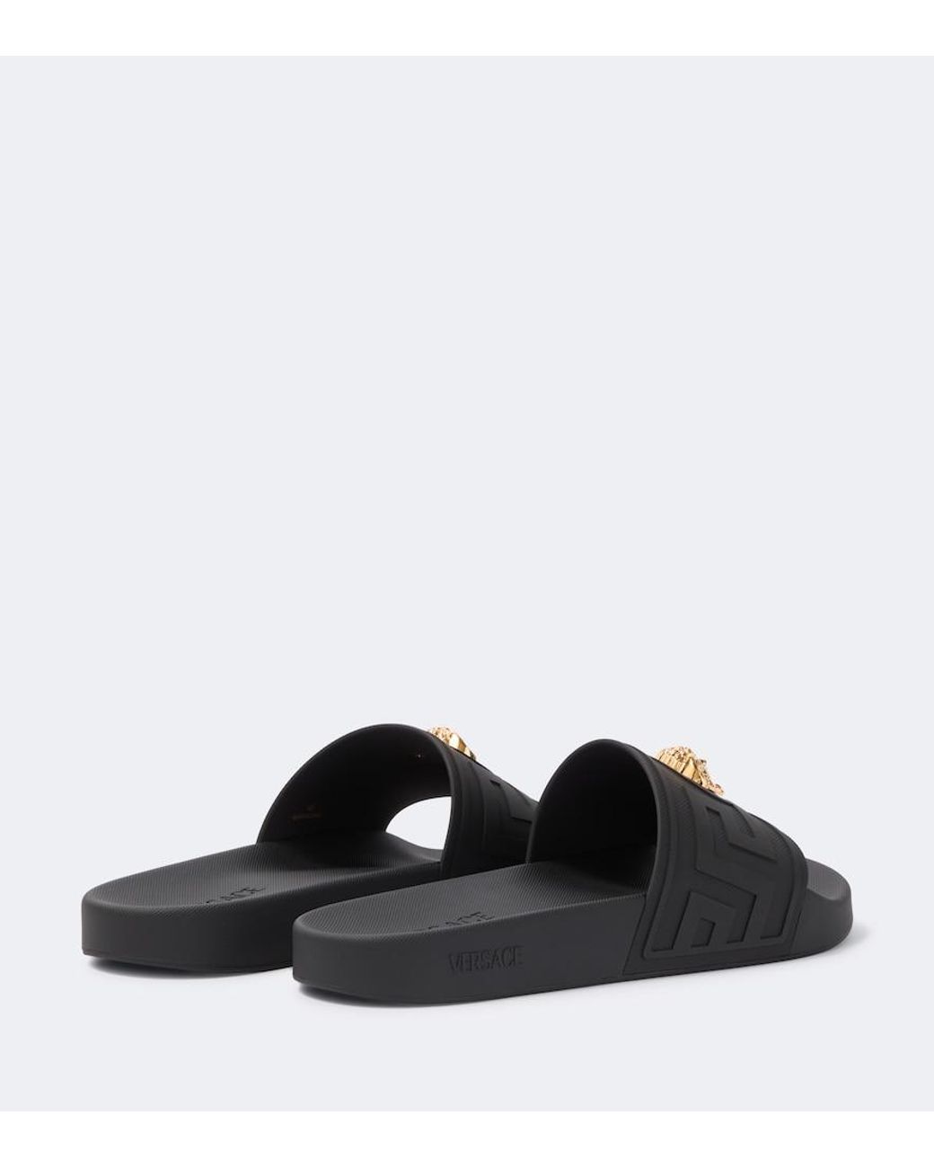 Versace Black La Medusa Slides for men