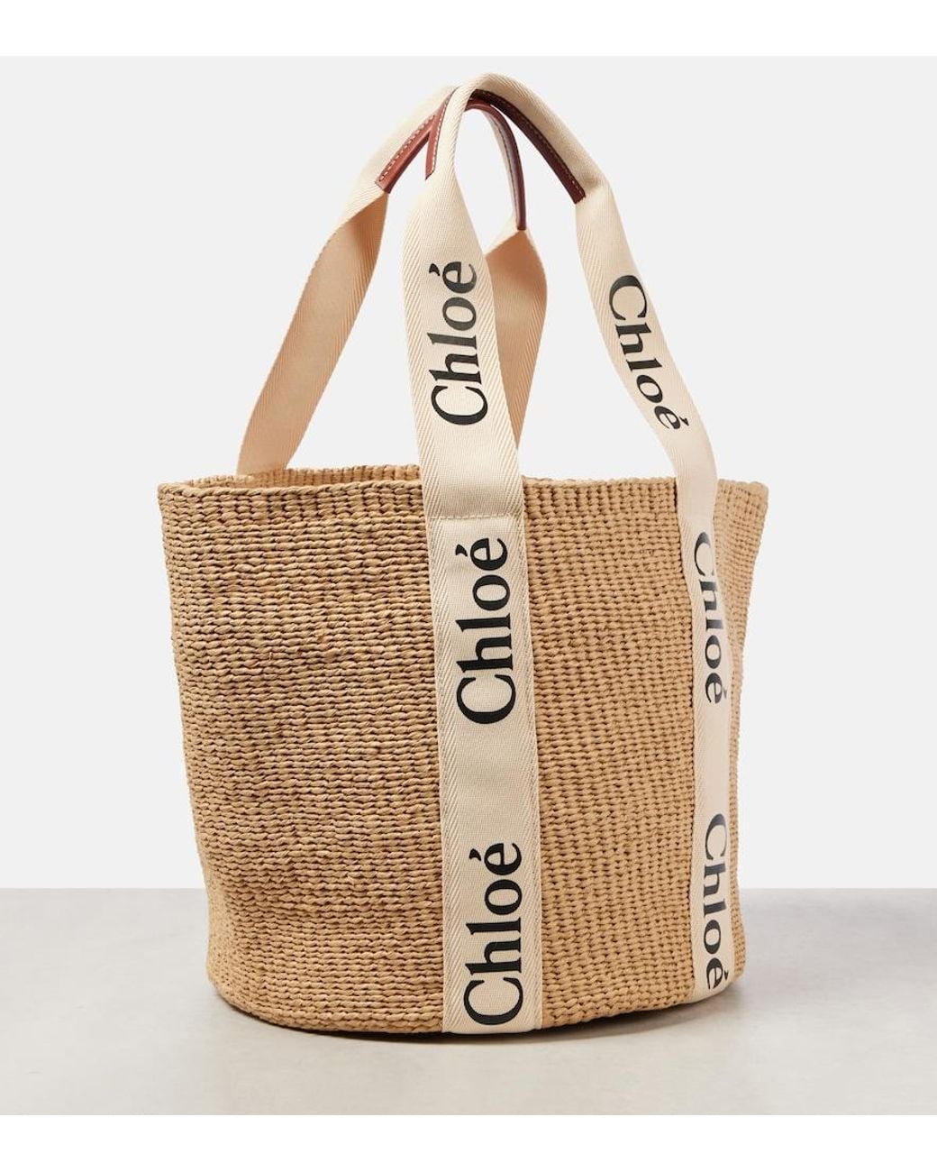 Chloé Natural X Mifuko Woody Large Raffia Tote