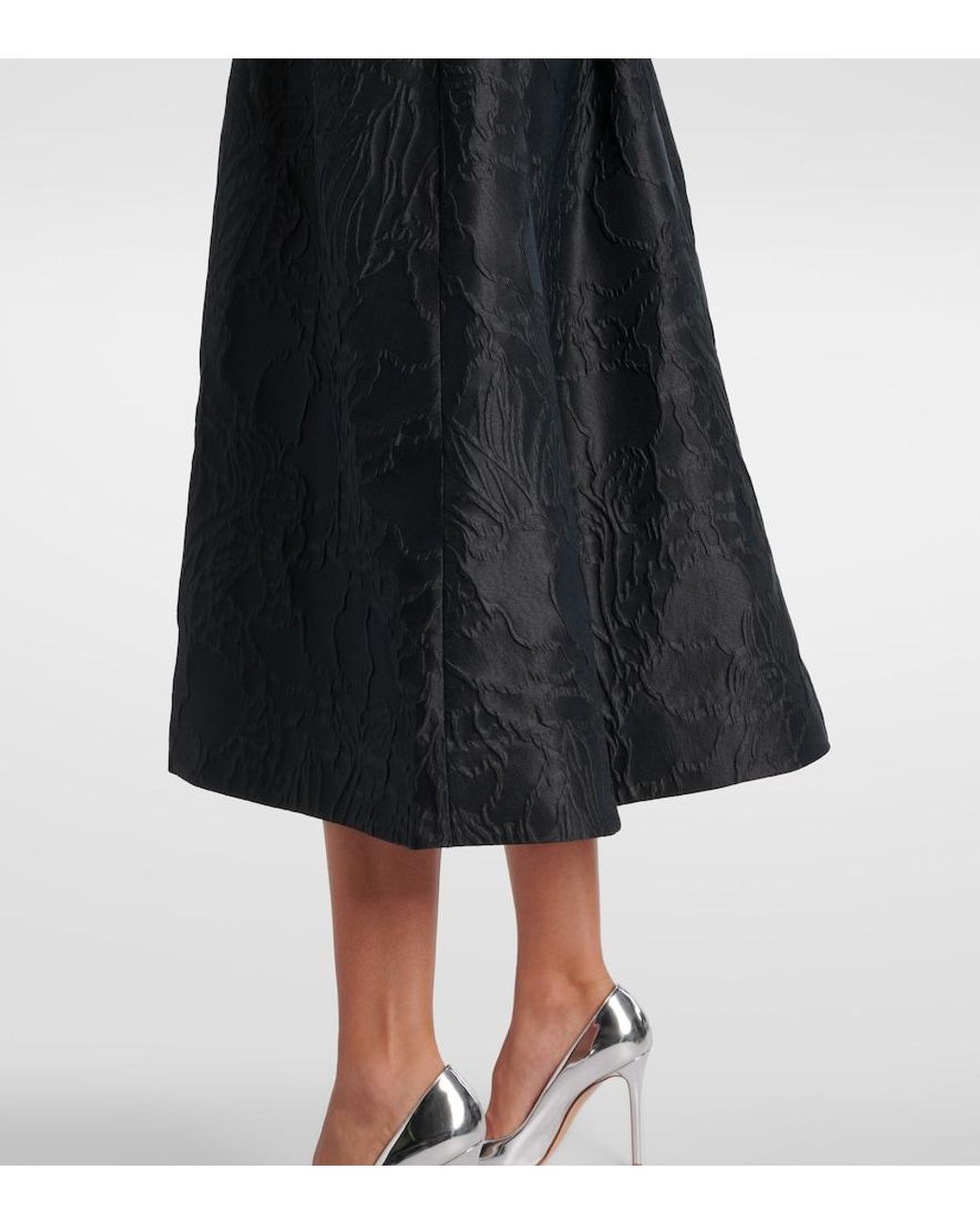 Rebecca Vallance Black Petra Belted Jacquard Bustier Dress