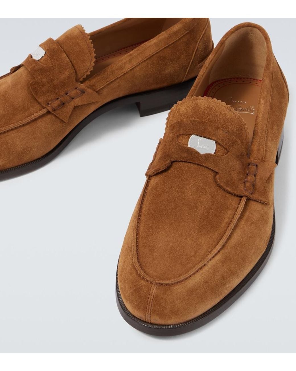 Christian Louboutin Loafers Penny Aus Veloursleder in Brown für Herren