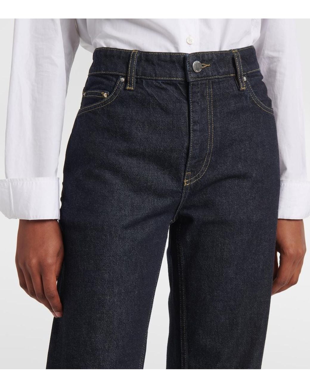 Totême Blue Low-Rise Straight Jeans