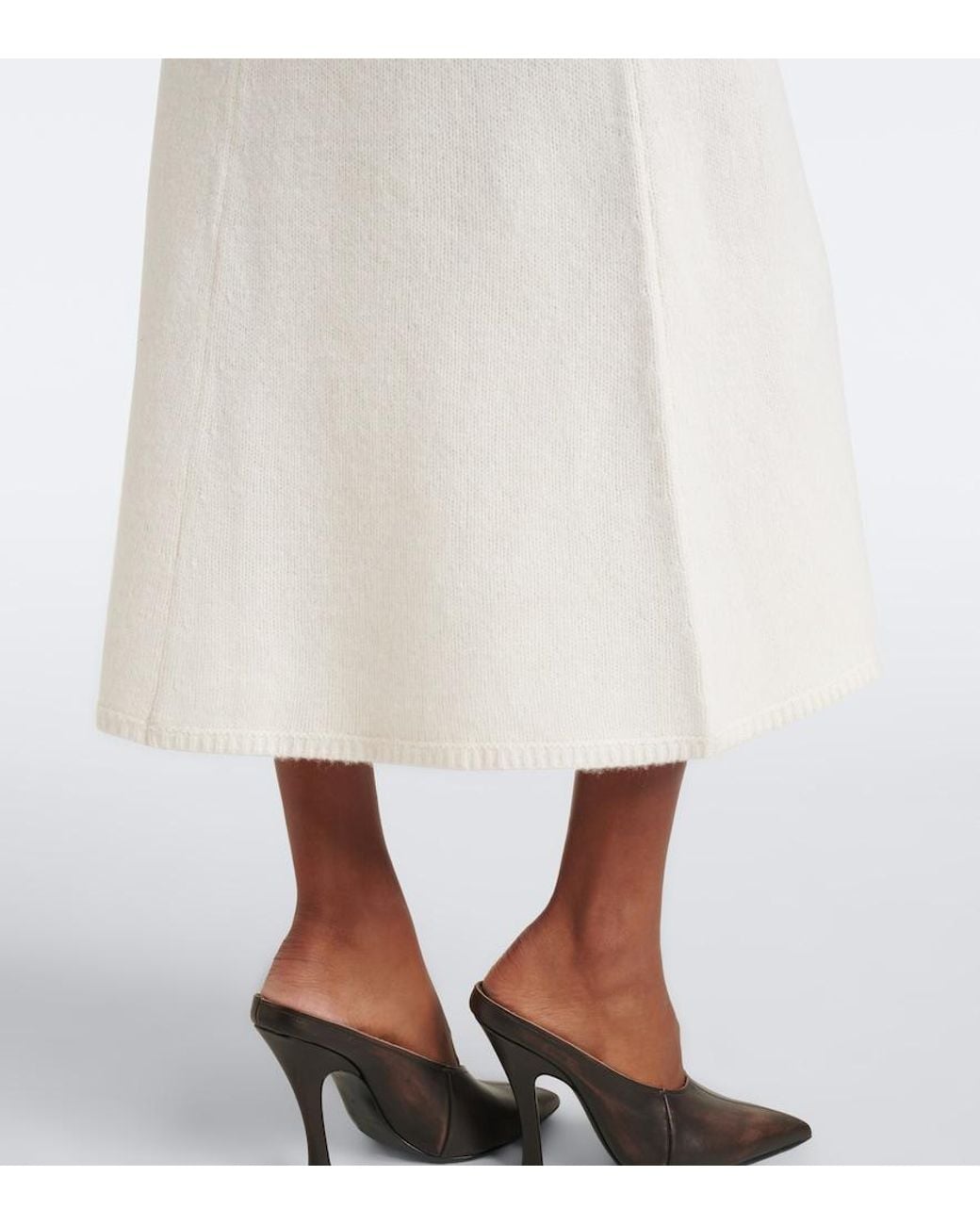 Magda Butrym White Wool, Silk, And Cashmere Midi Dress