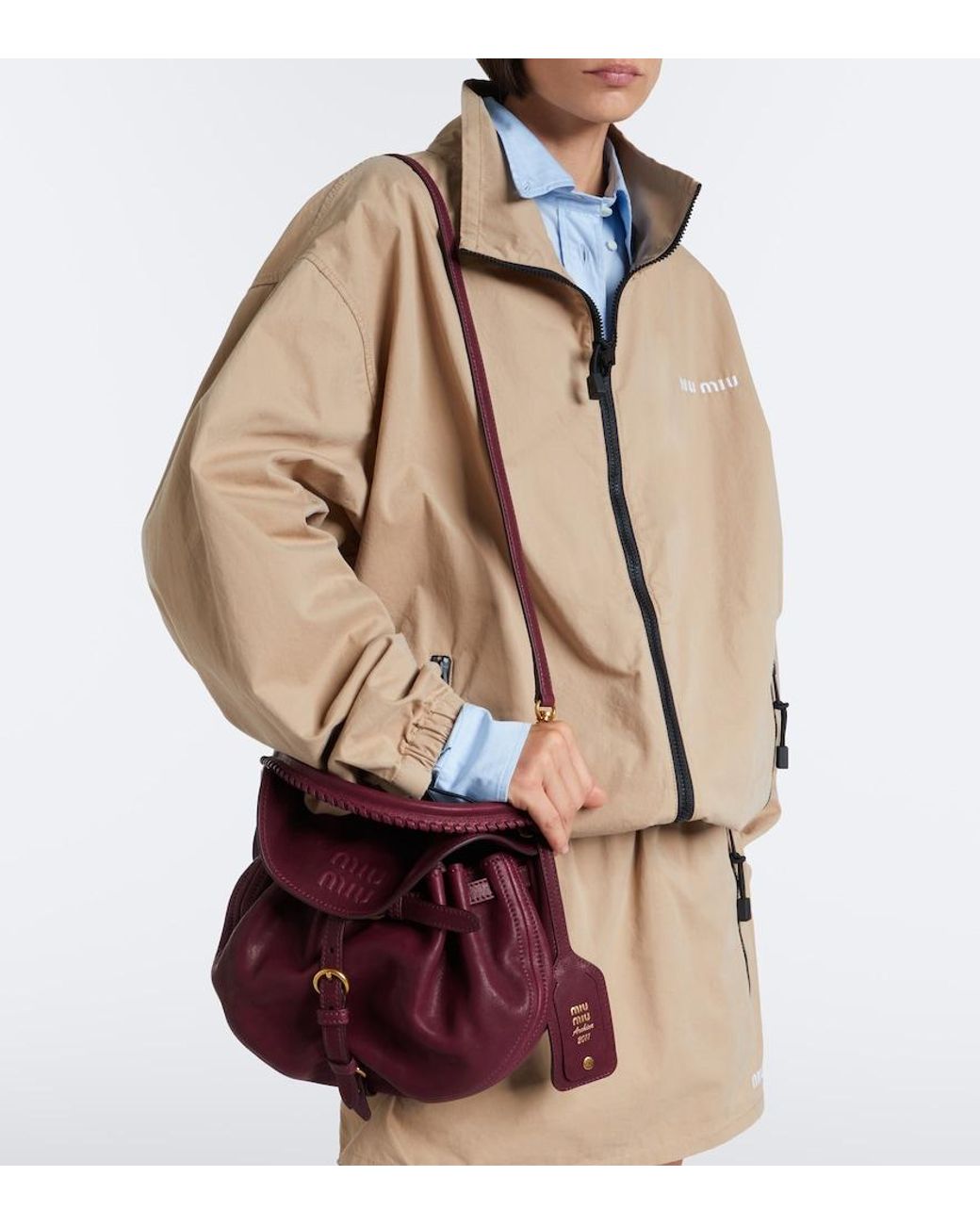 Miu Miu Red Rendez-Vous Leather Shoulder Bag