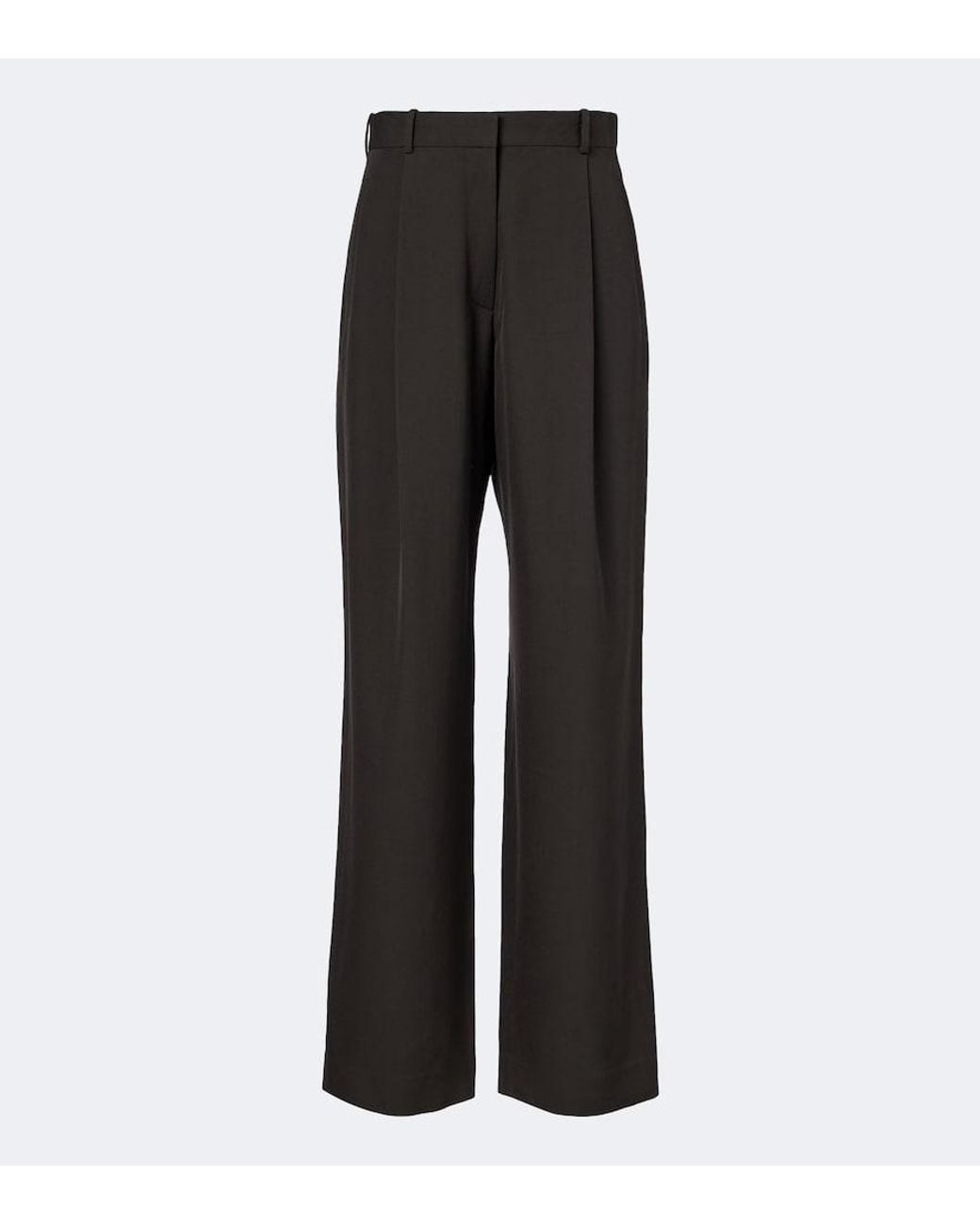 The Row Black Lowe Virgin Wool Wide-Leg Pants