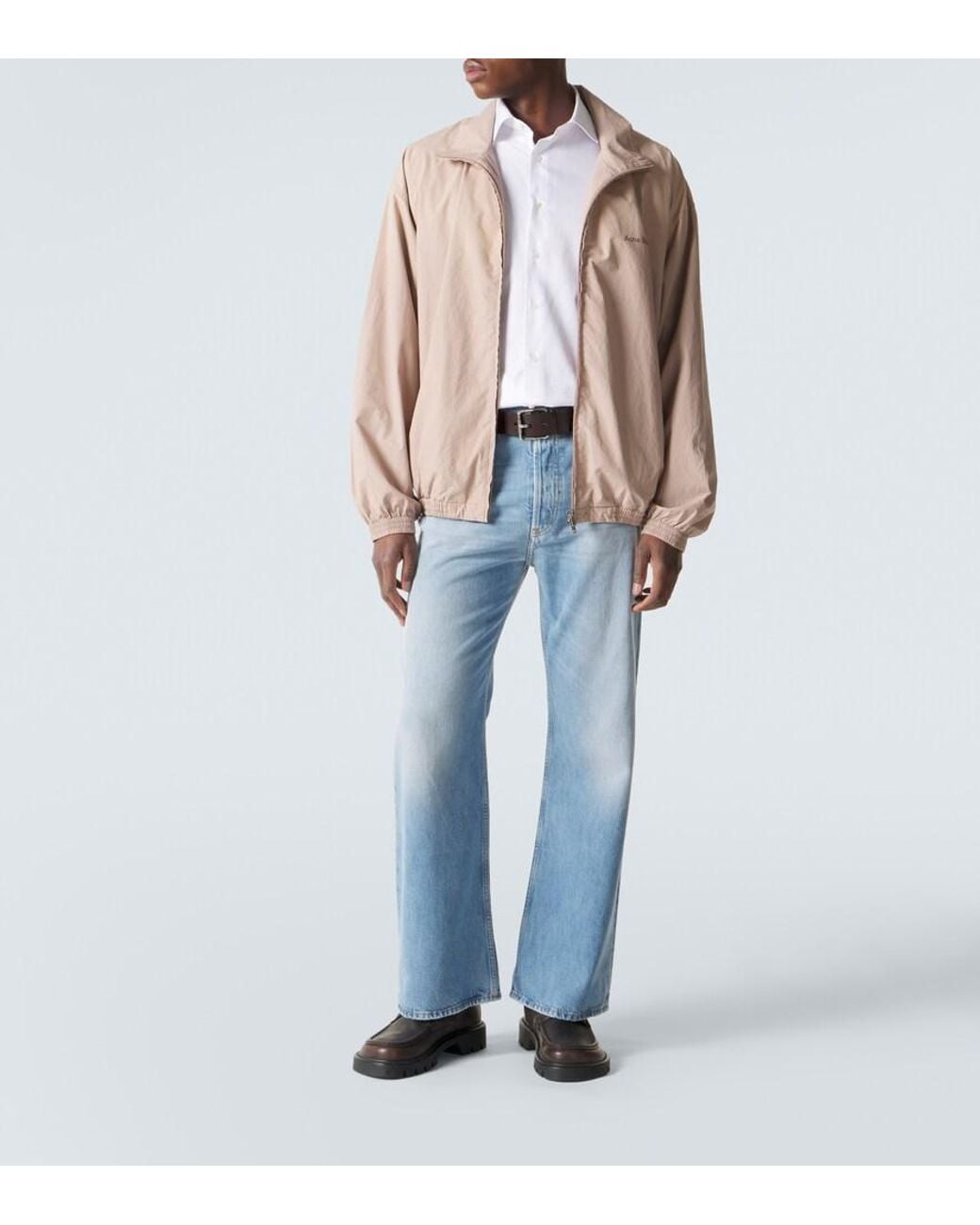 Acne Pink Logo Cotton Poplin Blouson Jacket for men