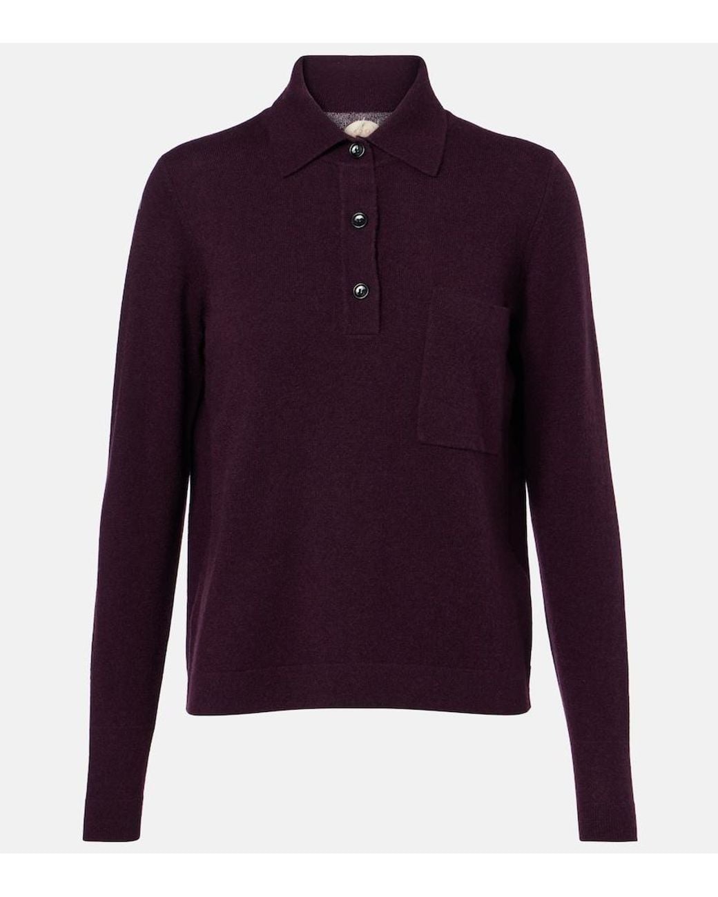 Jardin Des Orangers Purple Wool And Cashmere Polo Sweater