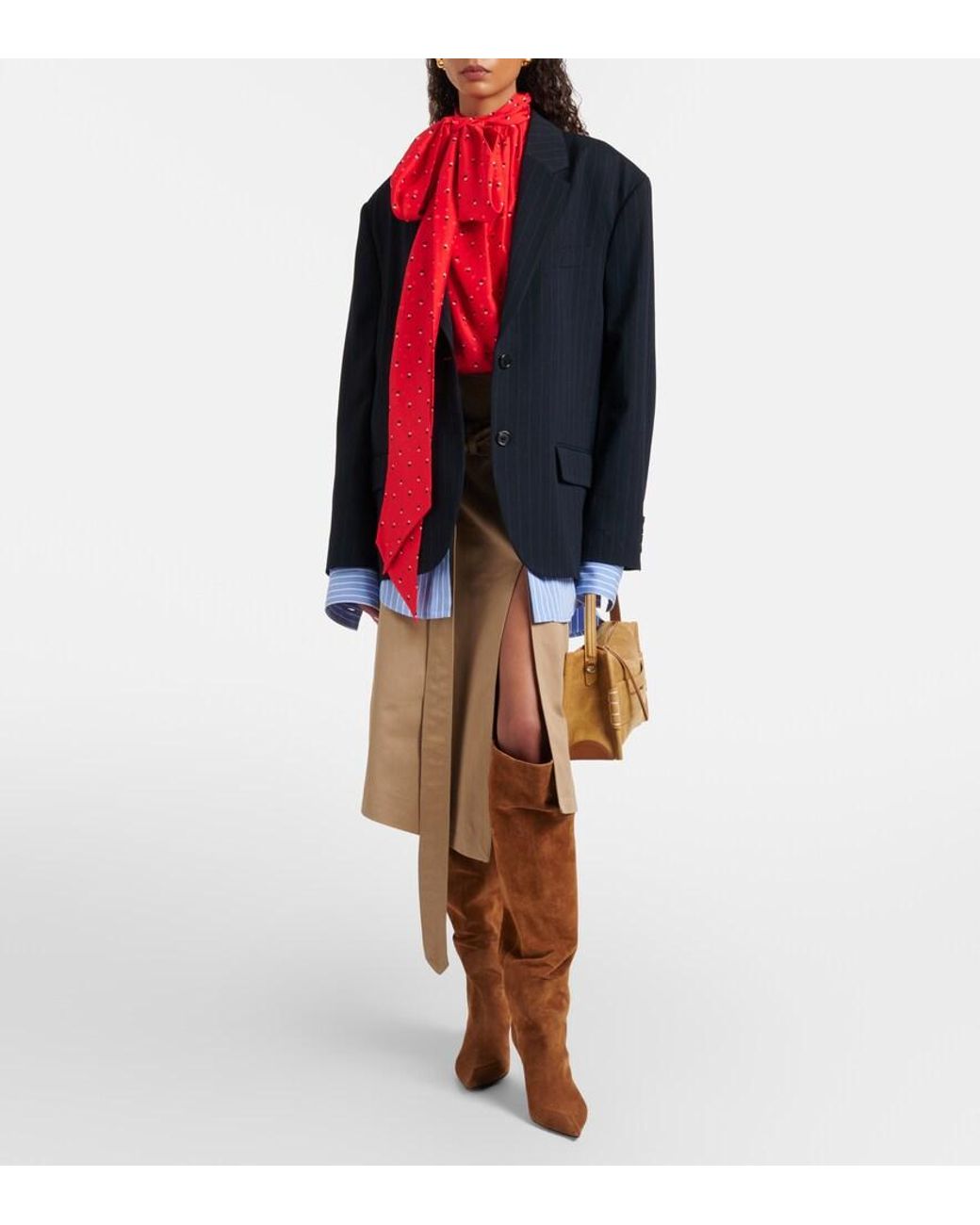 AMINA MUADDI Brown Christine 80 Suede Knee-High Boots