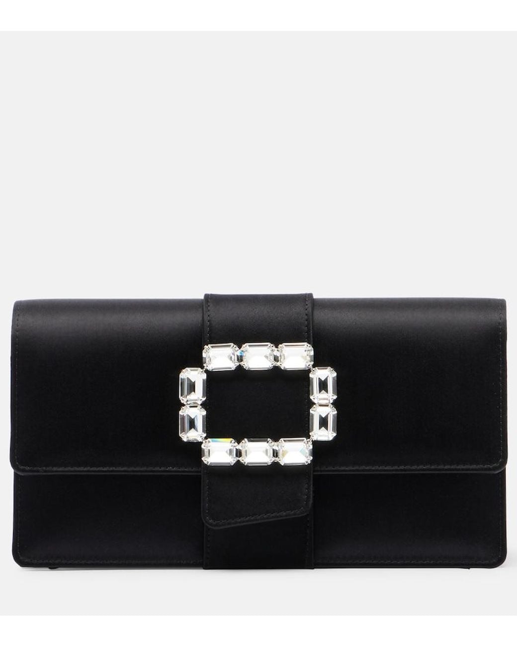 Manolo Blahnik Black Maycapjou Satin Clutch
