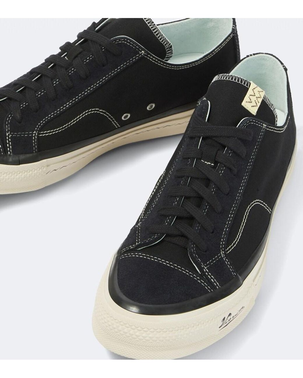 Visvim Black Nolan Suede-Trimmed Canvas Sneakers for men