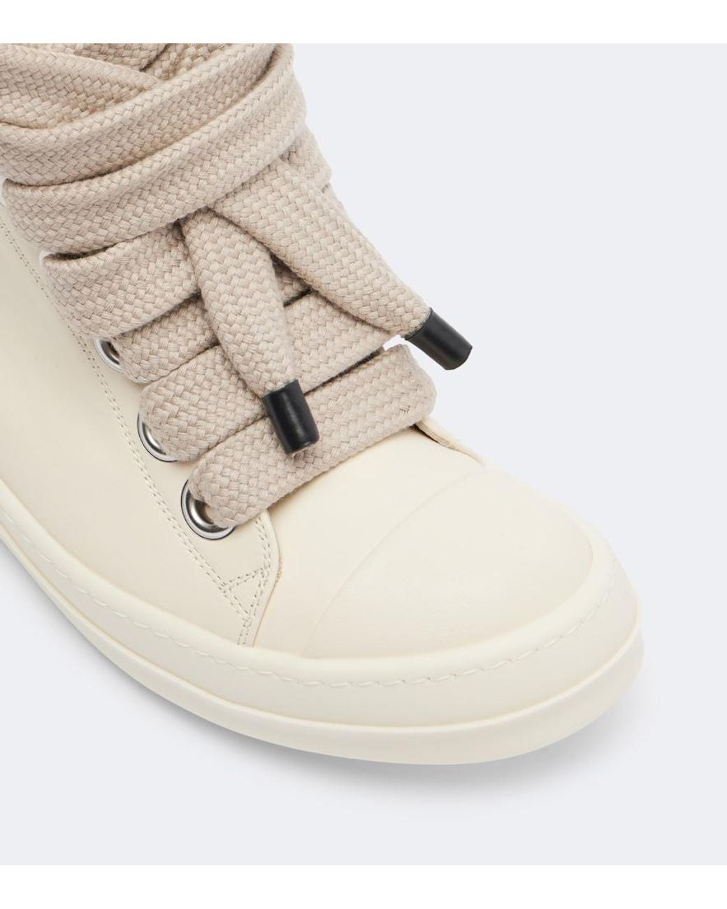 Rick Owens Natural Jumbolace Leather Sneakers