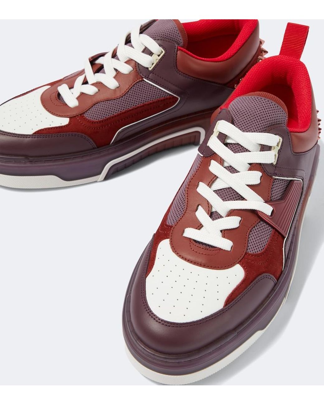 Christian Louboutin Red Astroloubi Leather & Mesh Sneaker for men