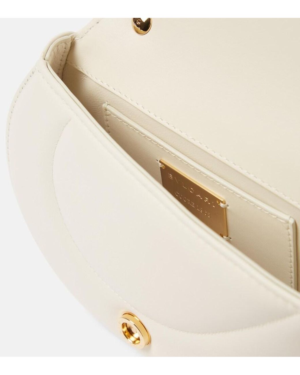 BVLGARI White Serpenti Cuore 1968 Leather Top-Handle Bag