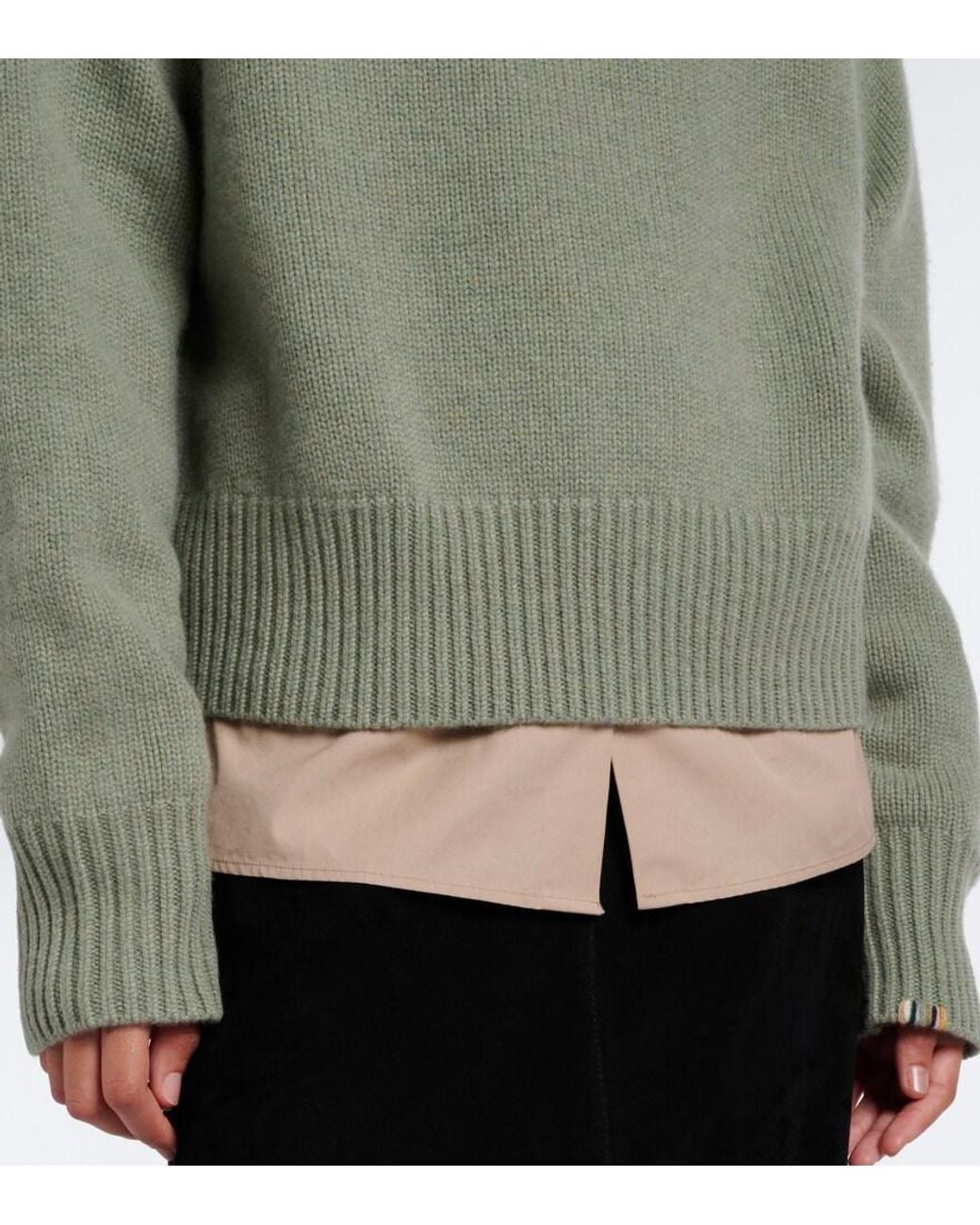 Extreme Cashmere Green N°434 Crop Xtra Cashmere Sweater