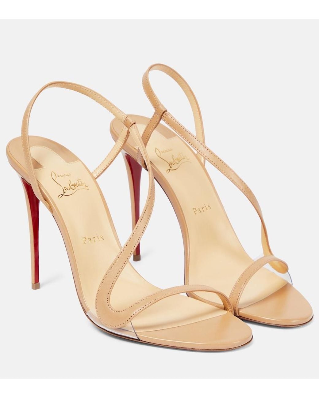 Christian Louboutin Natural Rosalie Leather Sandals