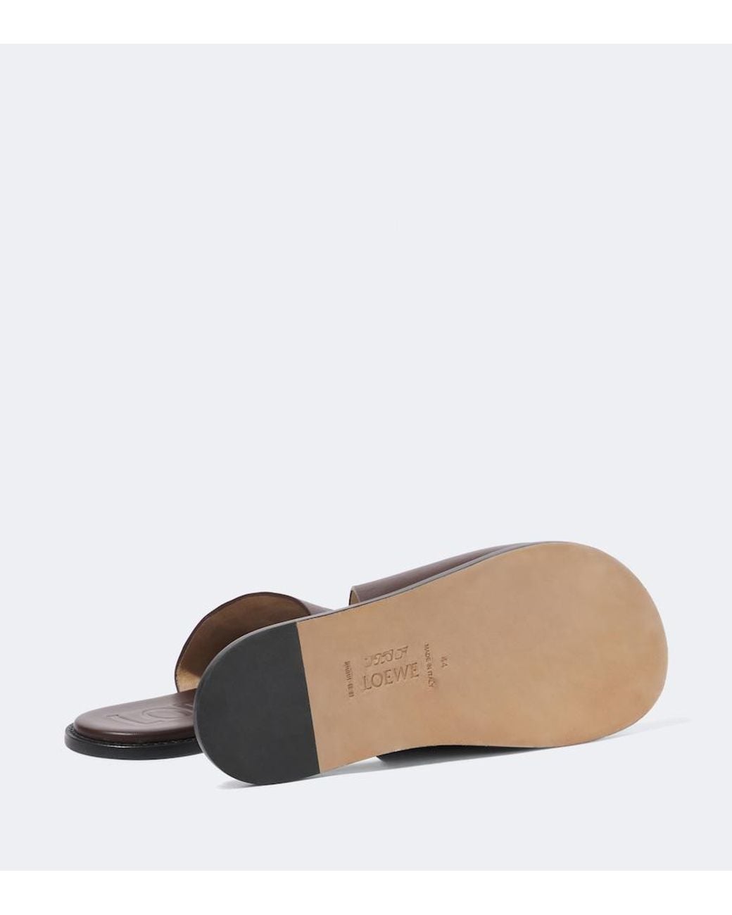 Loewe Brown Paula's Ibiza Flex Anagram Leather Slides for men