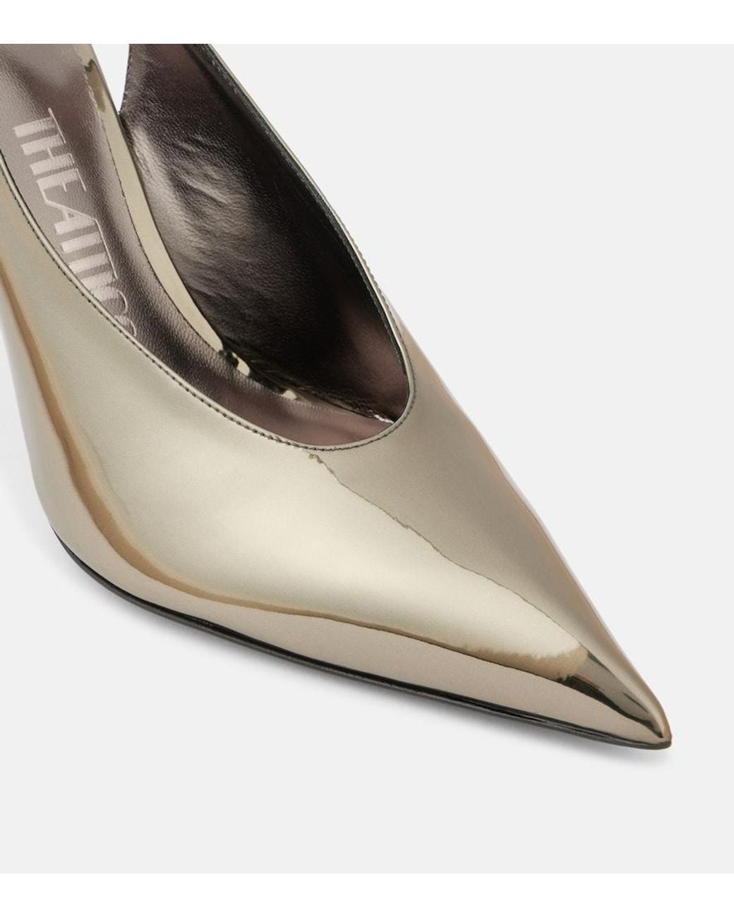 The Attico Brown Viper 95 Pu Slingback Pumps