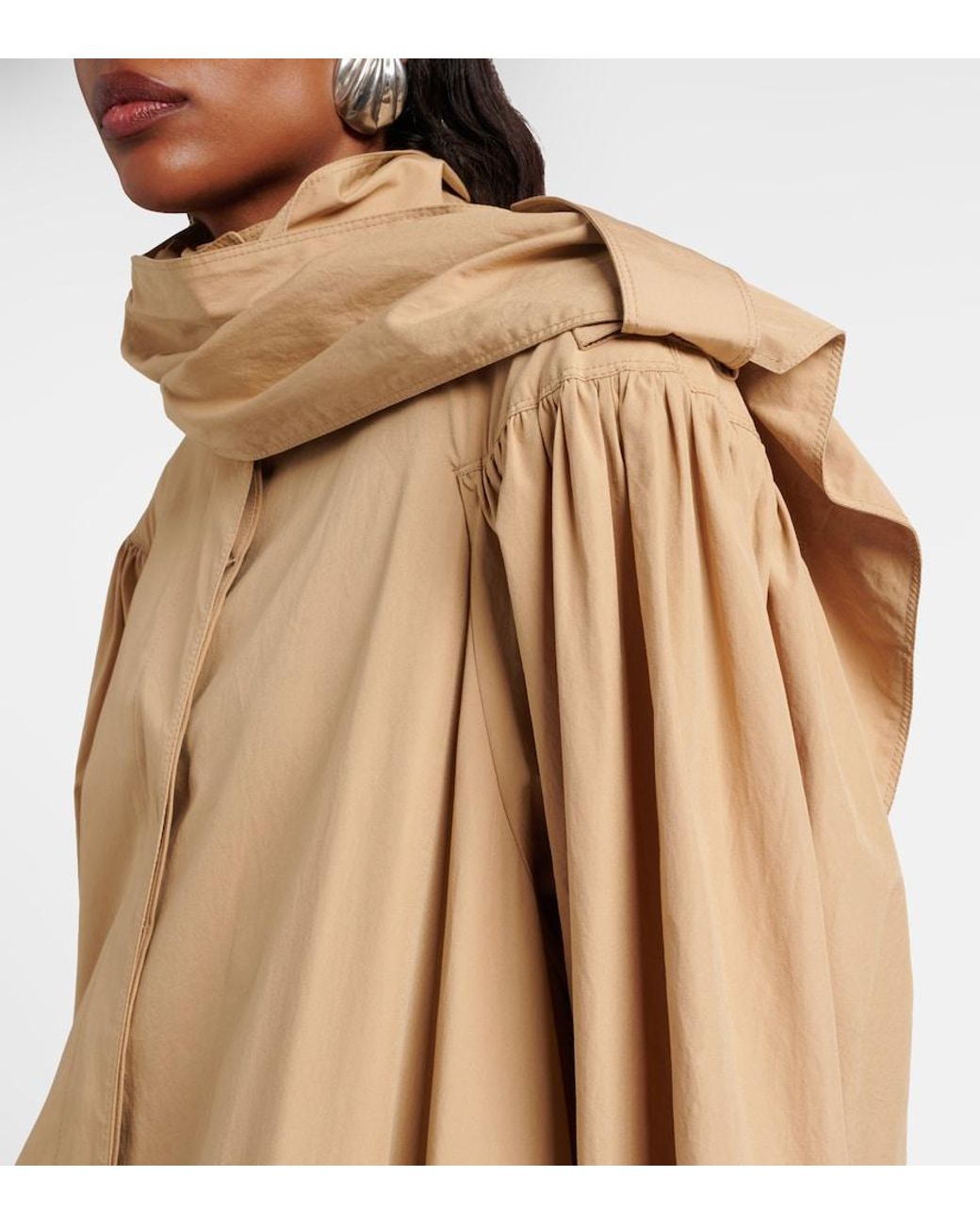 Chloé Natural Scarf-Detail Cotton Coat