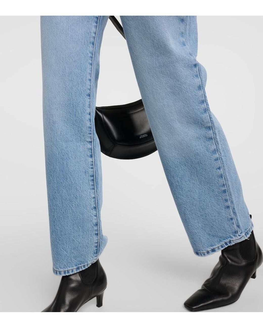 FRAME Blue Le Jane Ankle High-Rise Straight Jeans