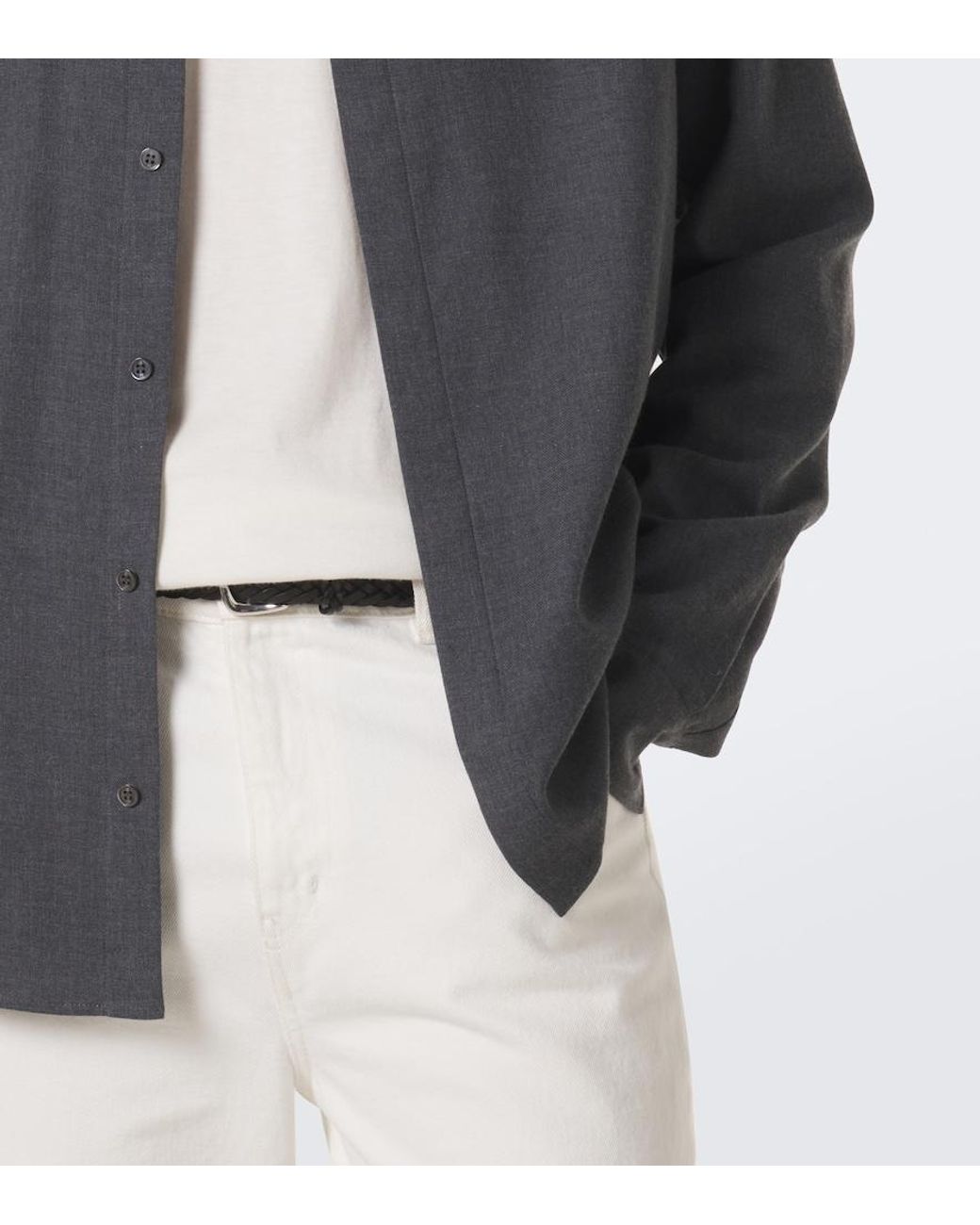 Gabriela Hearst Gray Abbe Cotton And Cashmere Shirt for men